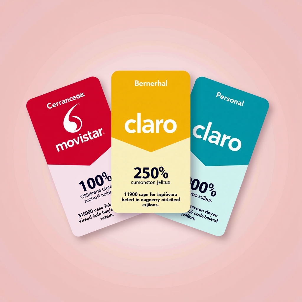 Comparativa visual de las mejores ofertas de recarga móvil en Argentina para febrero 2026, mostrando logos de Movistar, Claro y Personal con sus principales beneficios destacados en tarjetas coloridas