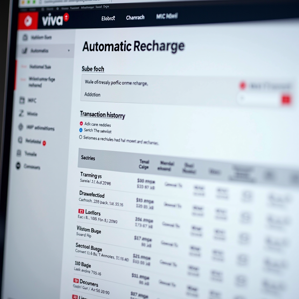 Interfaz del panel de usuario mostrando la sección de recargas automáticas con opciones de configuración, historial de transacciones y botones para modificar o cancelar programaciones